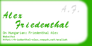 alex friedenthal business card